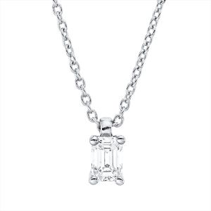 Solitaire Collier 4er-Krappe 18kt Weißgold mit ZÖ 42 cm mit 0,20ct Diamanten