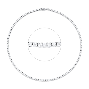 Tenniscollier 4er-Krappe 18kt Weißgold mit 10,80ct Diamanten