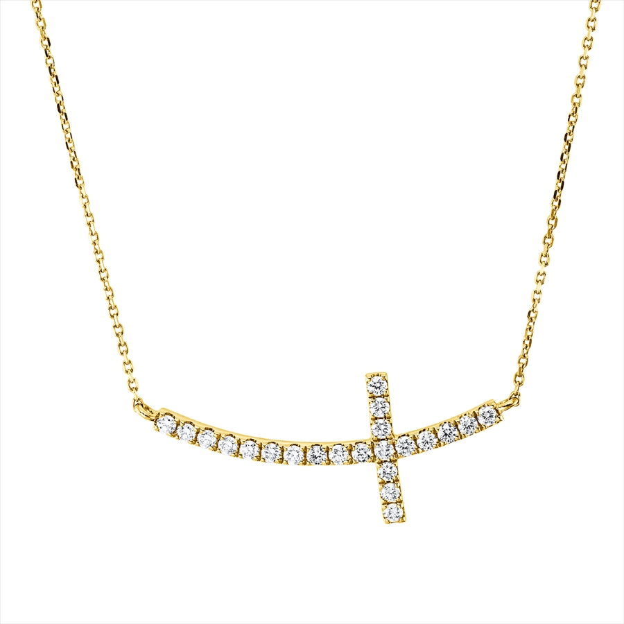 Collier 18 kt GG Kreuz, mit ZÖ 40 cm