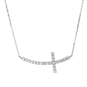 Collier 18 kt GG Kreuz, mit ZÖ 40 cm