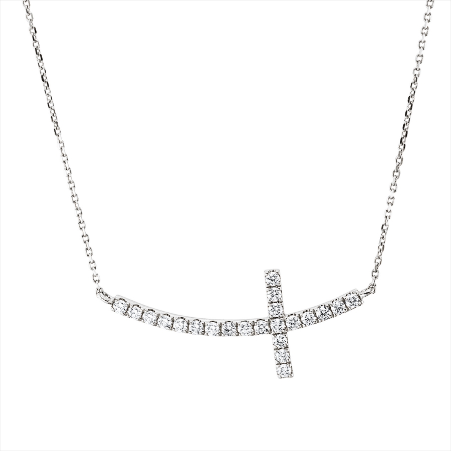 Collier 18 kt GG Kreuz, mit ZÖ 40 cm