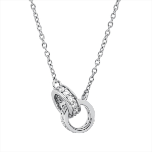 Collier 18 kt WG, mit ZÖ 40 cm + 42,5 cm