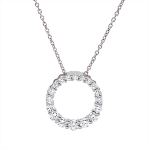 Collier 18 kt WG Kreis, mit ZÖ 40 cm + 42,5 cm