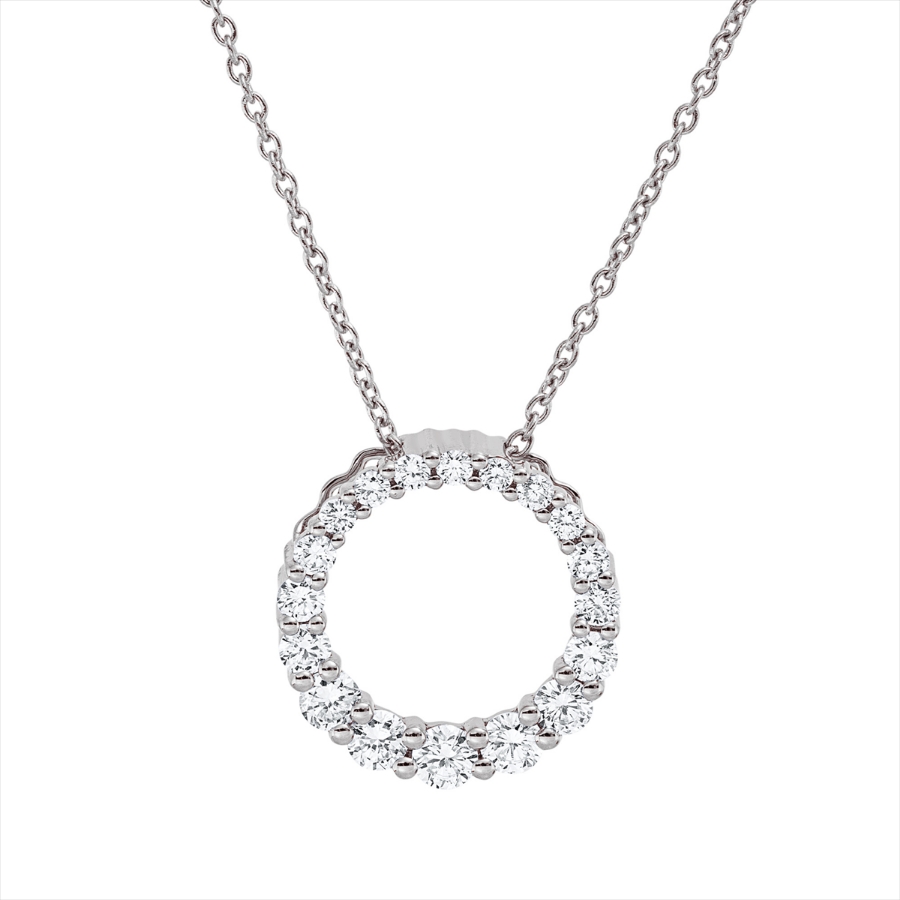Collier 18 kt WG Kreis, mit ZÖ 40 cm + 42,5 cm