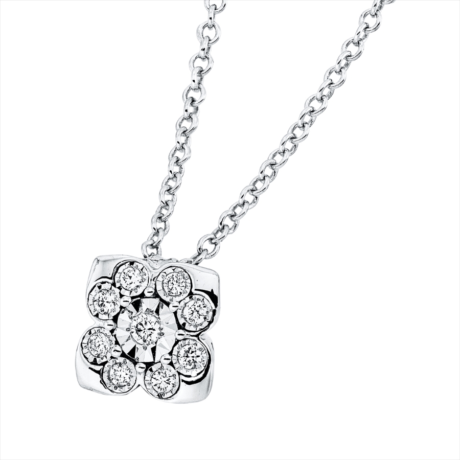 Collier 18 kt GG, Fassung rhodiniert