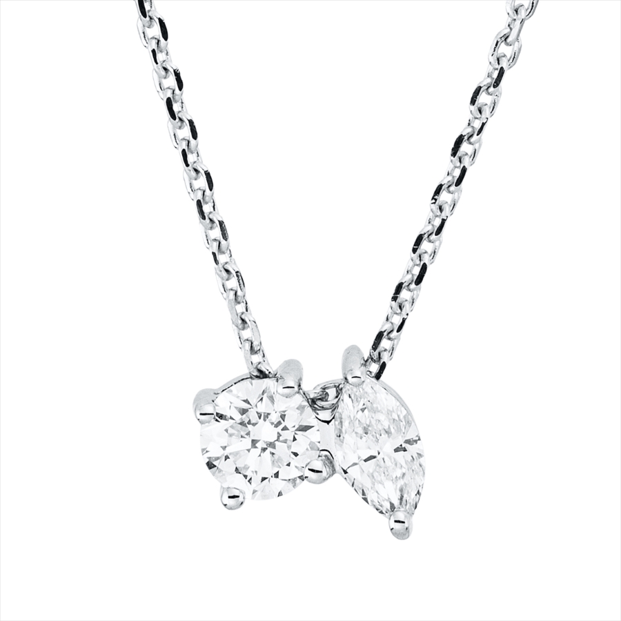 Collier 18 kt WG, mit ZÖ 42 cm