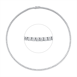 Tenniscollier 4er-Krappe 18kt Weißgold Premium Edition mit 9,72ct Diamanten