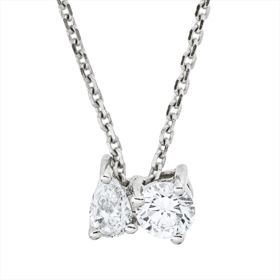 Collier 18 kt WG, mit ZÖ 42 cm