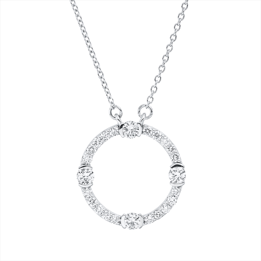 Collier 18 kt WG Kreis
