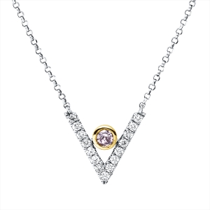 Collier 18 kt WG+GG, mit ZÖ 40,5 + 38,0 cm