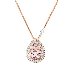 Collier 5er-Krappe 18 kt RG+WG, mit ZÖ 40,6 cm + 43,2 cm