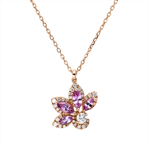 Collier 18 kt RG, mit ZÖ 40,6 cm