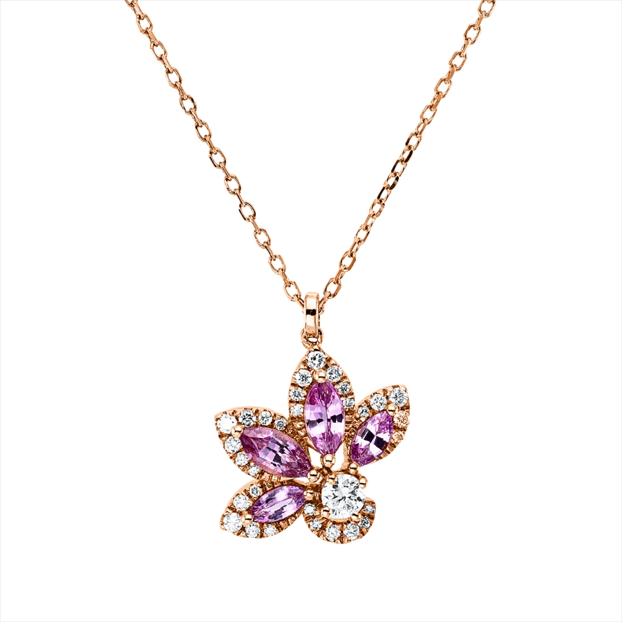 Collier 18 kt RG, mit ZÖ 40,6 cm