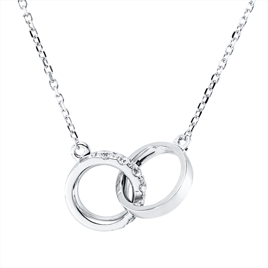 Collier 18 kt WG, mit ZÖ 42+43+44 cm