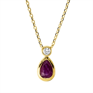 Collier 18 kt GG Tropfen, mit ZÖ 40 cm + 42 cm