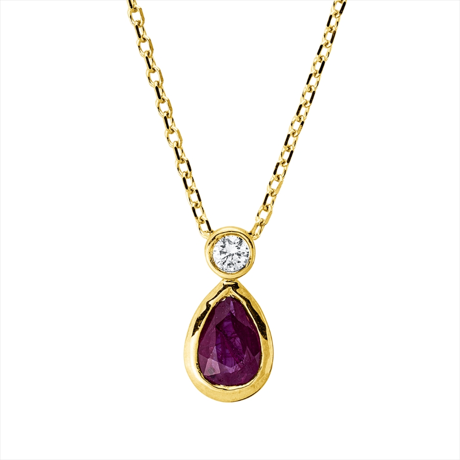 Collier 18 kt GG Tropfen, mit ZÖ 40 cm + 42 cm
