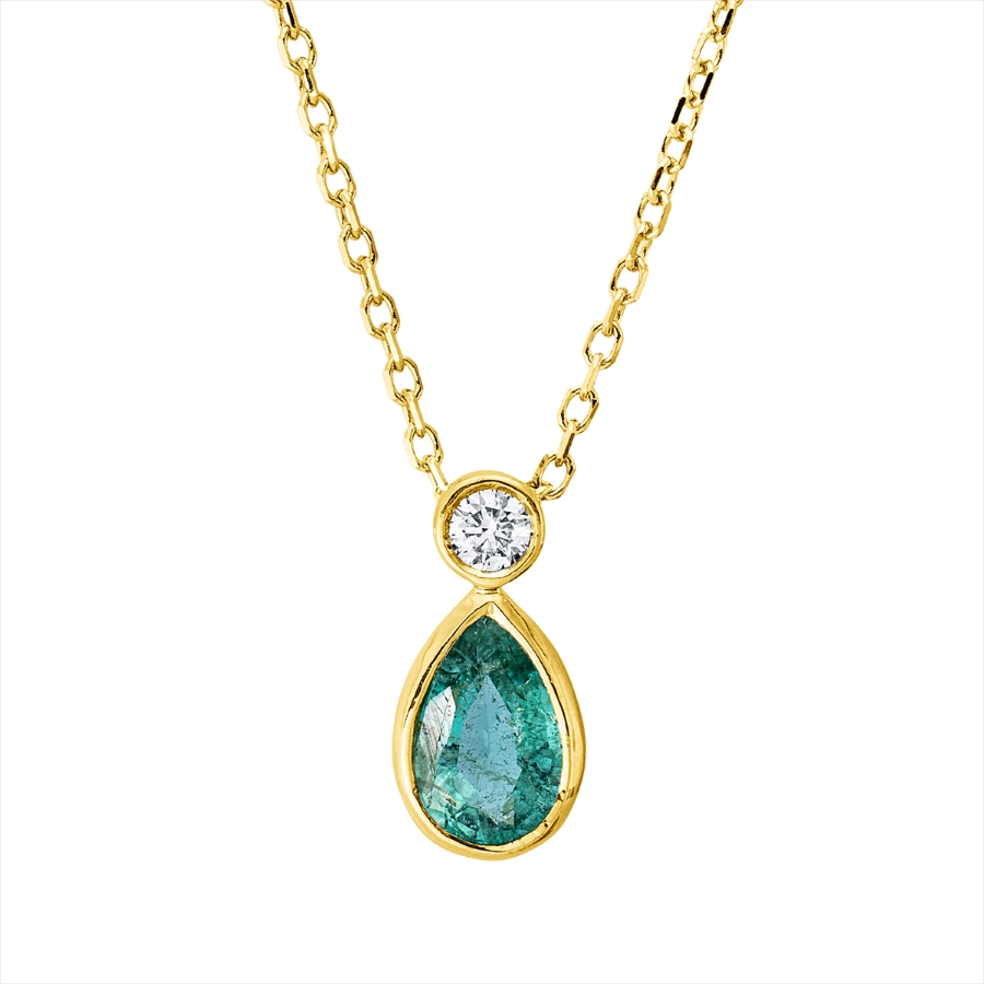 Collier 18 kt GG Tropfen, mit ZÖ 40 cm + 42 cm