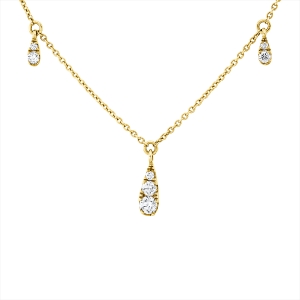 Collier 18 kt GG, mit ZÖ 40,6 cm + 43,2 cm