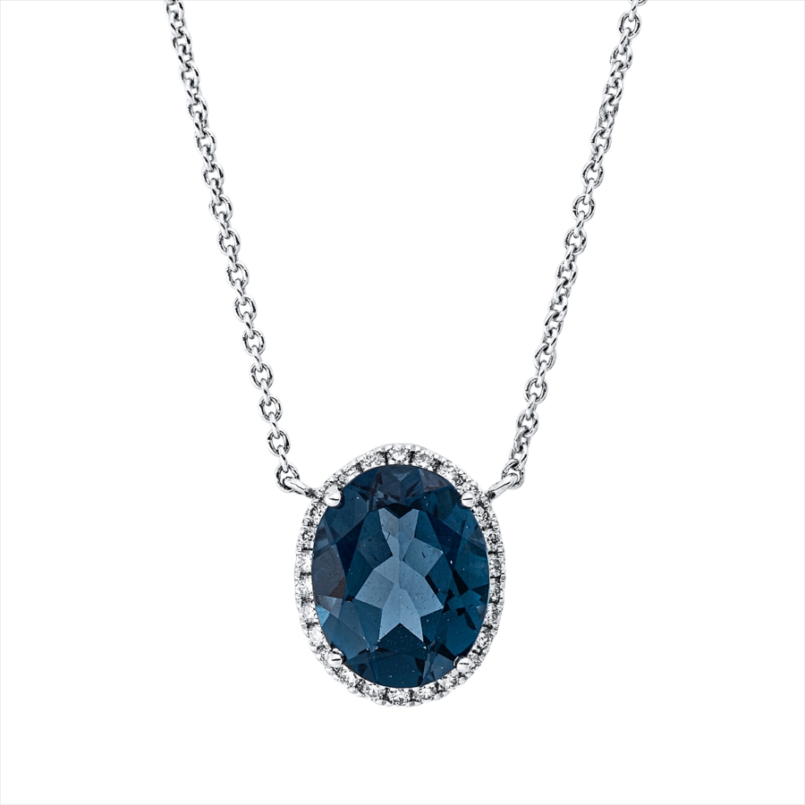 Collier 18 kt WG, mit ZÖ 40,6 cm + 43,2 cm