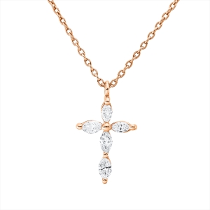 Collier 18 kt RG Kreuz, mit Öse