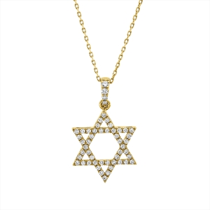Collier 18 kt GG Davidstern, mit Öse