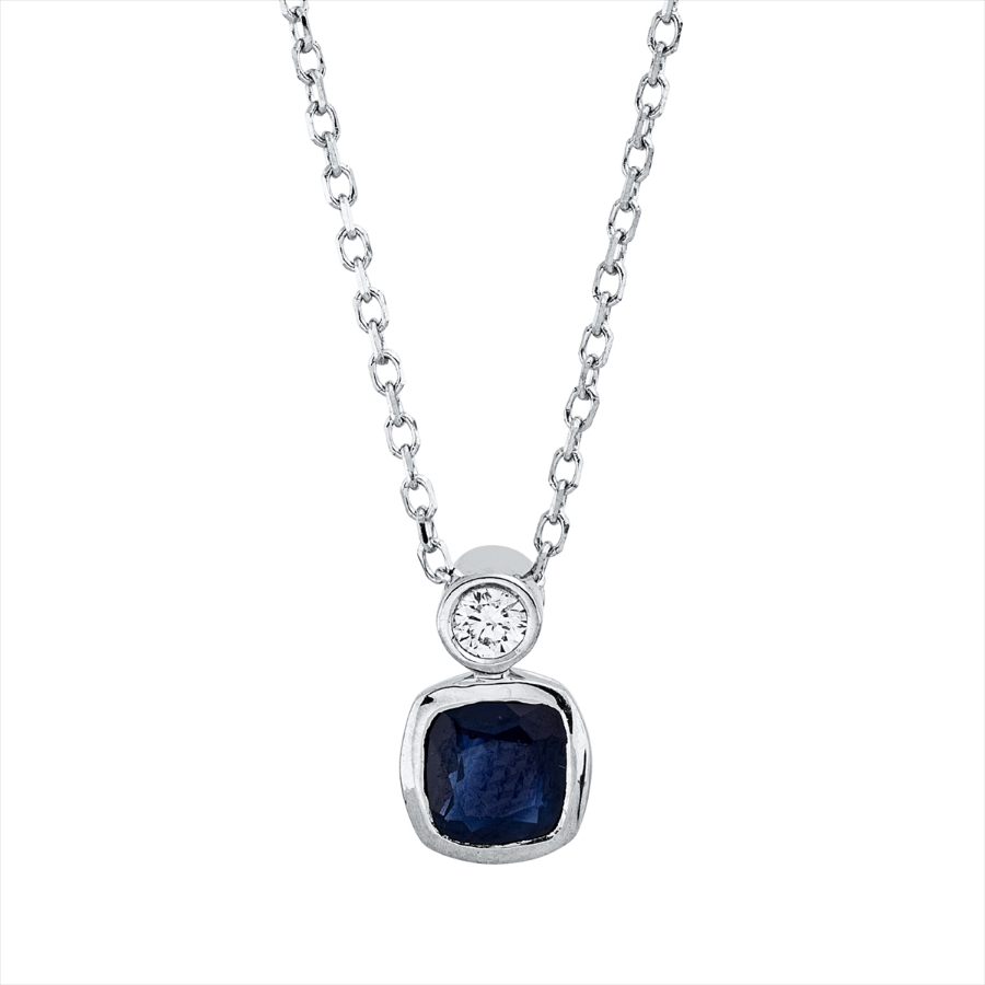Collier Zarge 18 kt WG, mit ZÖ 40 cm + 42 cm
