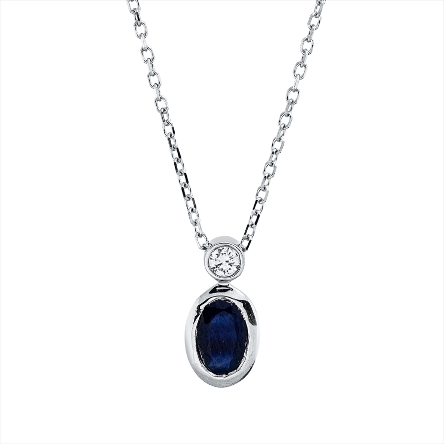 Collier Zarge 18 kt WG, mit ZÖ 40 cm + 42 cm