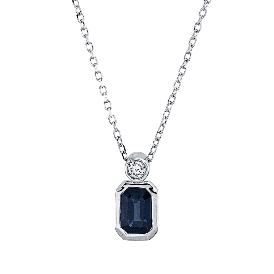 Collier Zarge 18 kt WG, mit ZÖ 40 cm + 42 cm