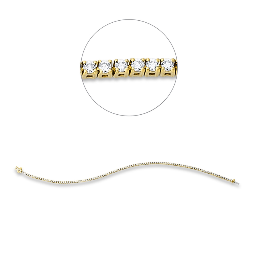Tennisarmband 4er-Krappe 18kt Gelbgold / Weißgold mit 1,03ct Diamanten