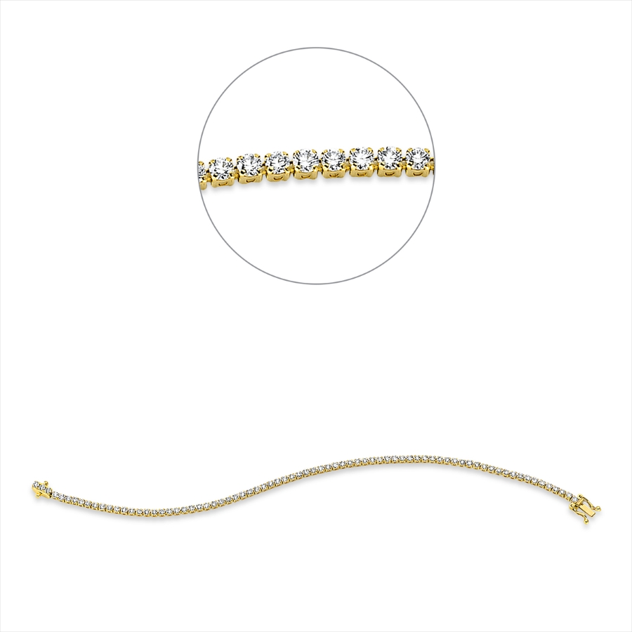 Tennisarmband  18kt Gelbgold mit 2,96ct Diamanten