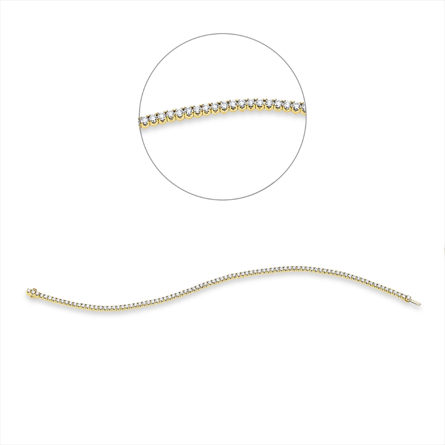 Tennisarmband 4er-Krappe 18kt Gelbgold / Weißgold with American Lock mit 2,05ct Diamanten