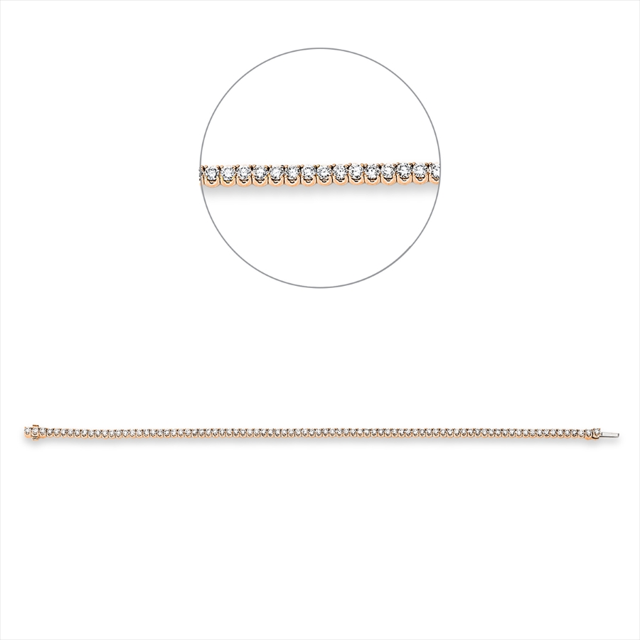 Tennisarmband 4er-Krappe 18kt Gelbgold / Weißgold with American Lock mit 3,00ct Diamanten