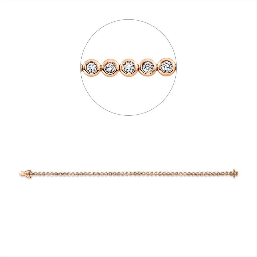 Tennisarmband Zarge 18kt Rotgold / Weißgold mit 1,50ct Diamanten