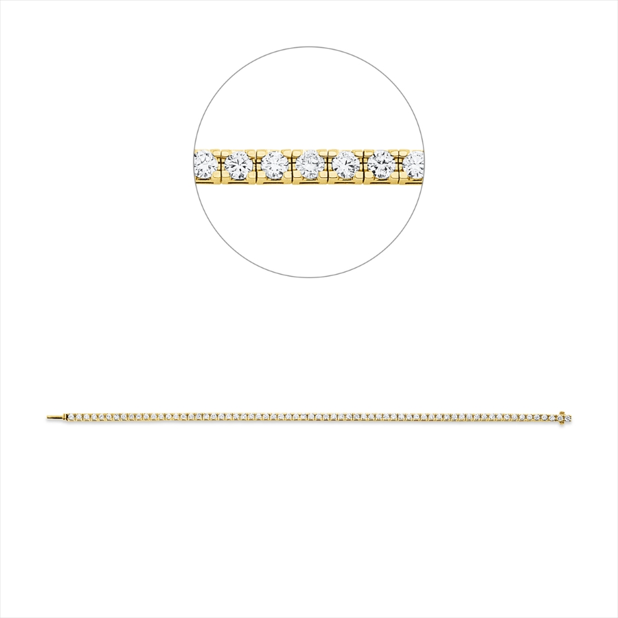 Tennisarmband 4er-Krappe 18kt Gelbgold / Weißgold mit 2,50ct Diamanten