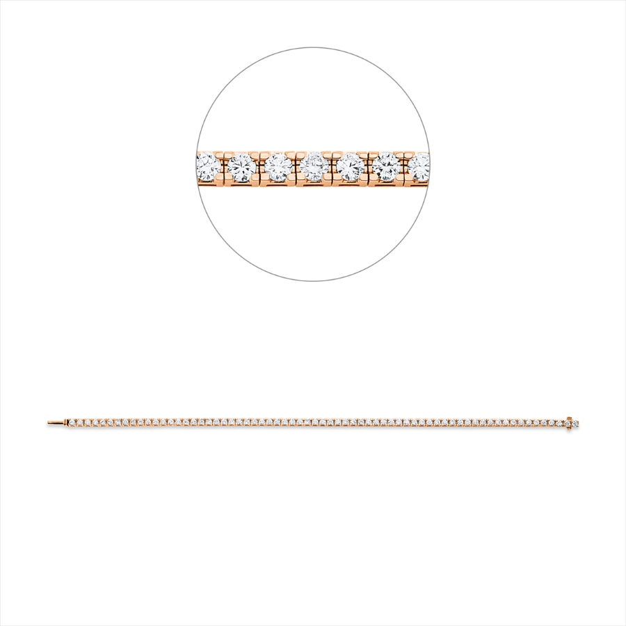 Tennisarmband 4er-Krappe 18kt Gelbgold / Weißgold mit 2,50ct Diamanten