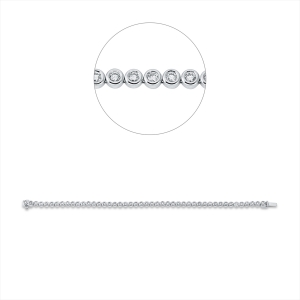 Tennisarmband Zarge 18kt Weißgold With American Lock mit 2,00ct Diamanten