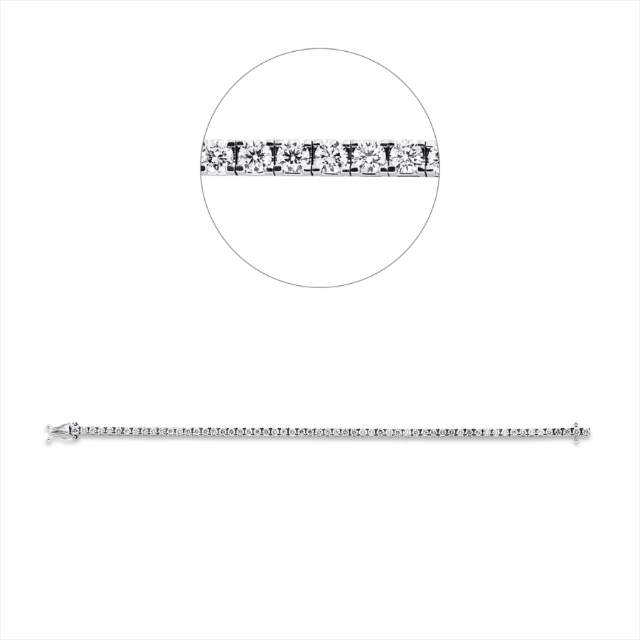 Tennisarmband 4er-Krappe 18kt Gelbgold / Weißgold mit 4,00ct Diamanten