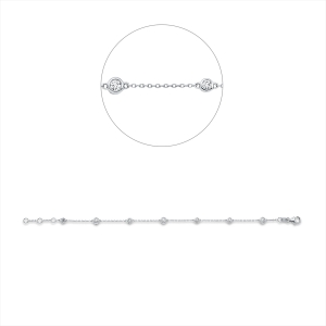 Armband 18 kt WG, mit ZÖ 16 cm + 17 cm