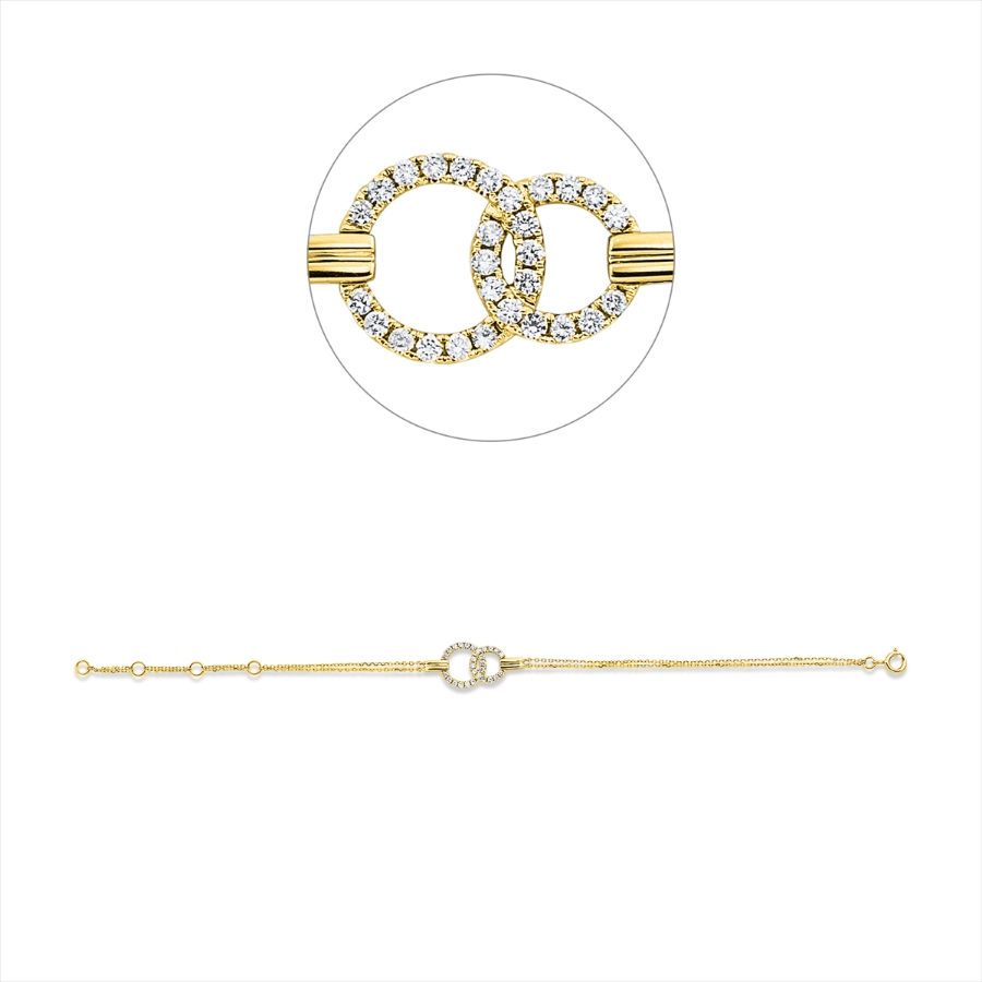 Armband 18 kt GG, mit ZÖ 14+15,5+16,5 cm