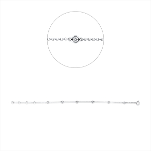 Armband Zarge 18 kt WG, mit ZÖ 15+16+17 cm