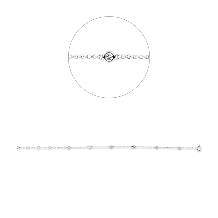 Armband Zarge 18 kt WG, mit ZÖ 15+16+17 cm