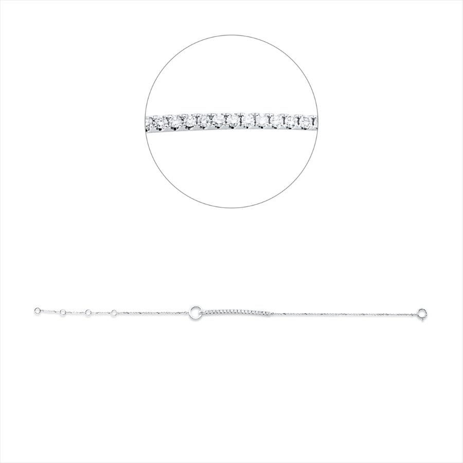 Armband 18 kt WG, mit ZÖ 14,3+15,5+16,5cm