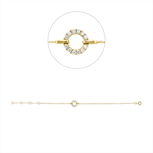 Armband 18 kt GG, mit ZÖ 14,5+15,5+16,5 cm