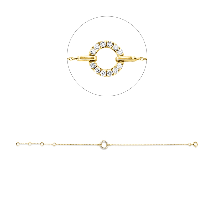 Armband 18 kt GG, mit ZÖ 14,5+15,5+16,5 cm