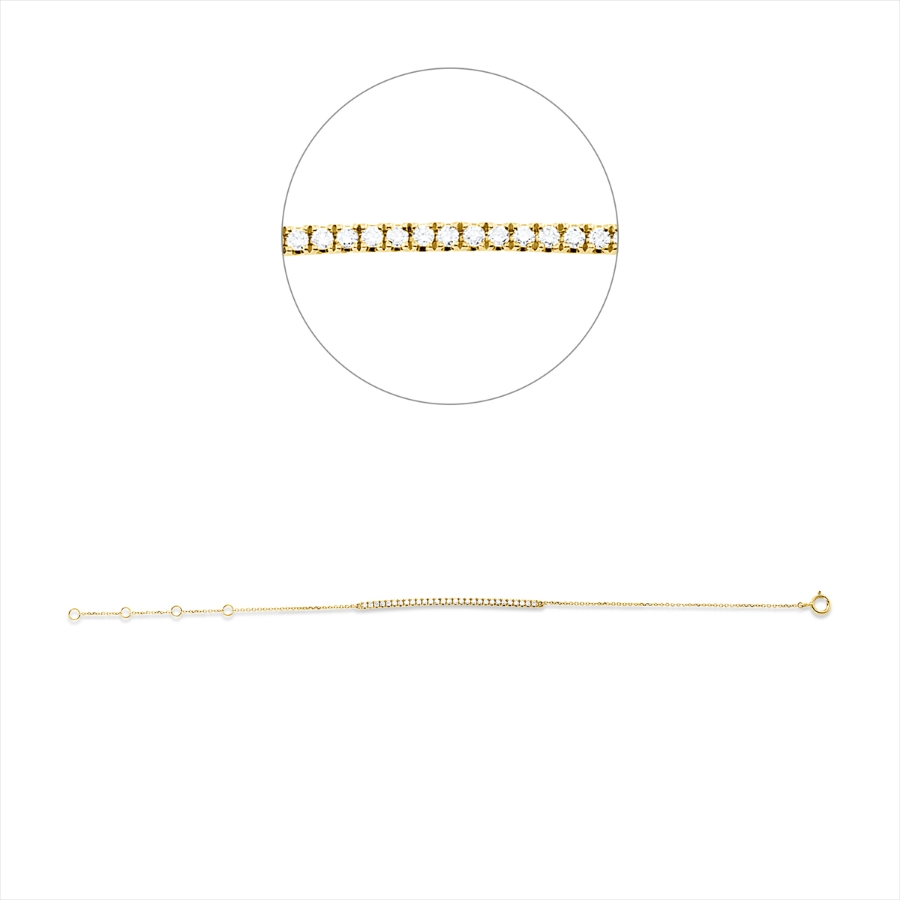Armband 18 kt GG, mit ZÖ 14,5+15,5+16,5cm