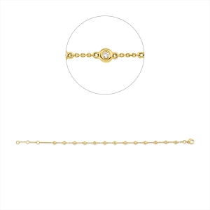 Armband Zarge 18 kt GG, mit ZÖ 16 + 17 cm