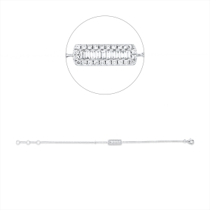 Armband 18 kt WG, mit ZÖ 16 + 17 cm